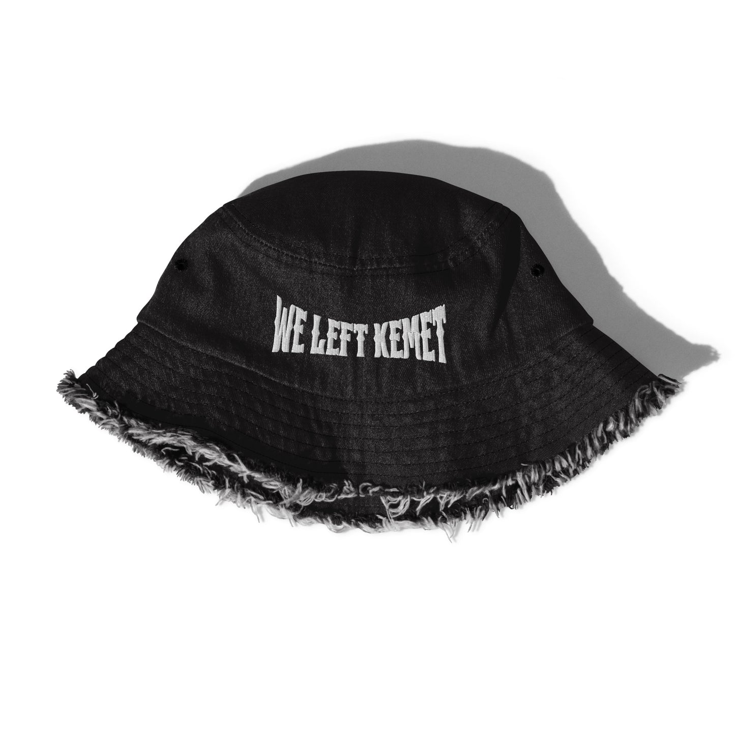 WE LEFT KEMET - Distressed Denim Bucket Hat