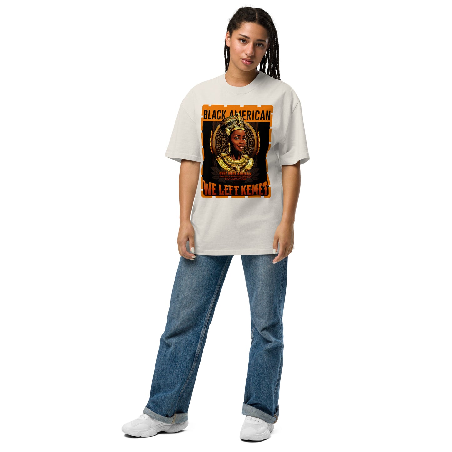 Black American - WE LEFT KEMET - Oversized HQ T-shirt