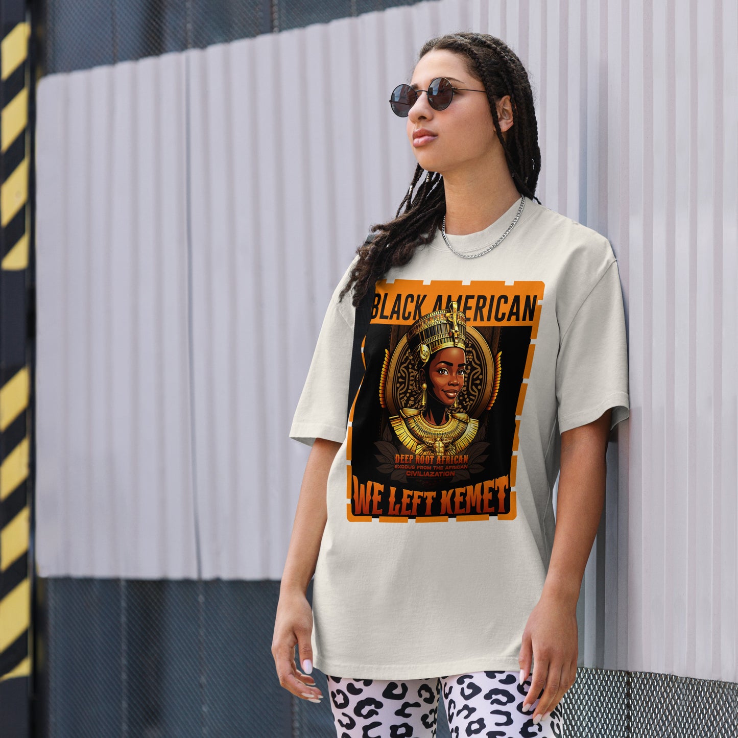 Black American - WE LEFT KEMET - Oversized HQ T-shirt