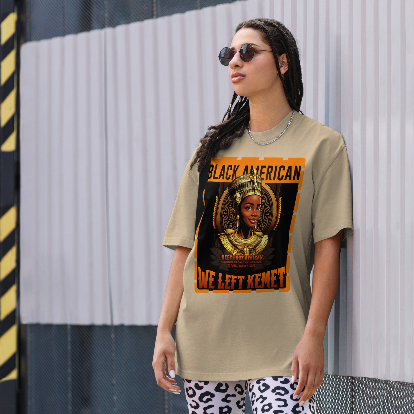 Black American - WE LEFT KEMET - Oversized HQ T-shirt